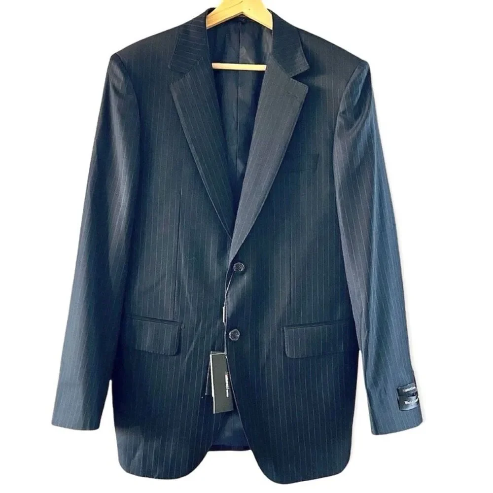 Mattarazi Uomo Wool & Cashmere Pinstripe Venezia Blazer 48